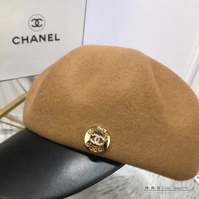 CHANEL香奈兒 秋冬新品 高端原版最新貝雷帽 百搭八角帽 皮帽簷鴨舌帽 LLWJ7000